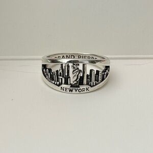 Brand Pierre Sterling Silver New York Skyline Ring size 9